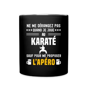 karaté ne dérangez pas sauf apéro - Mug uni - noir - Devant