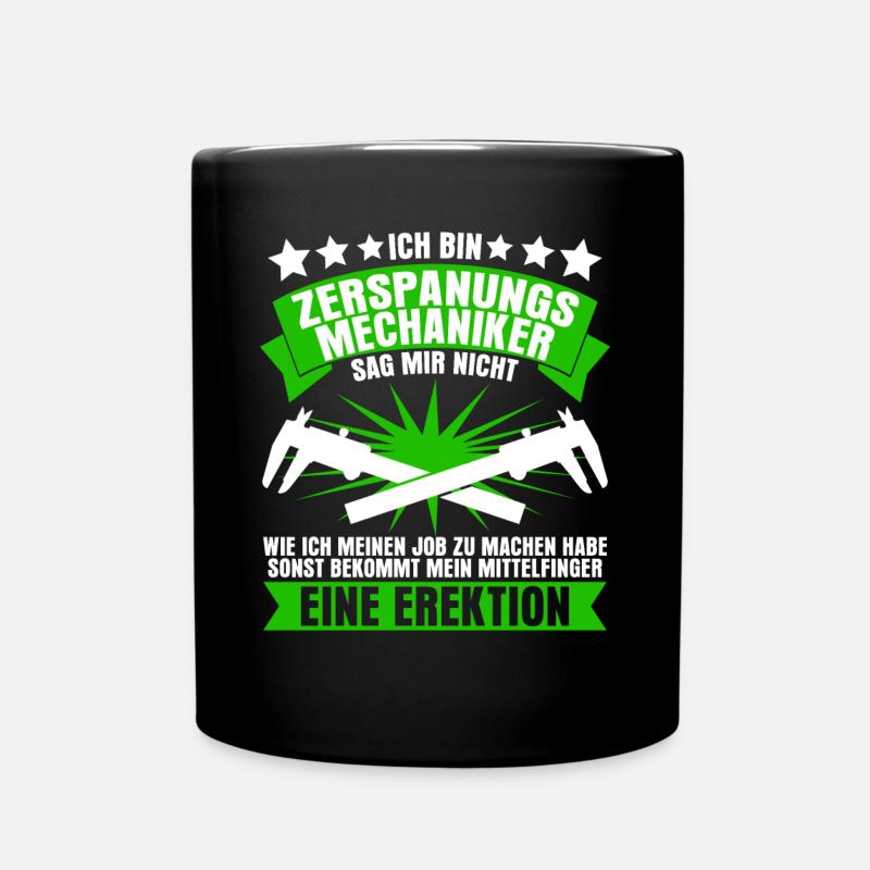 Zerspaner Witz Zerspanungsmechaniker - Tasse einfarbig - Schwarz