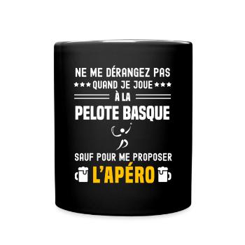 pelote basque ne dérangez pas sauf apéro - Mug uni - noir - Devant