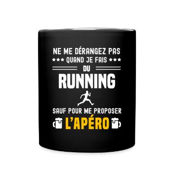 running courir ne dérangez pas sauf apéro - Mug uni - noir - Devant