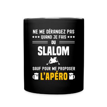 slalom ne dérangez pas sauf apéro - Mug uni - noir - Devant