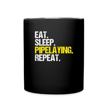 Rohrleitungsbauer Rohrleitungsbau Pipelayer - Tasse einfarbig - Schwarz - Vorne