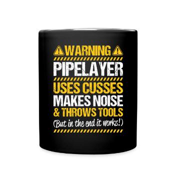 Pipeline Builder Pipeline Construction Pipelayer - Full Colour Mug - black - Front