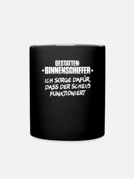 Binnenschiffer Binnenschifffahrt Binnenschiff - Tasse einfarbig - Schwarz