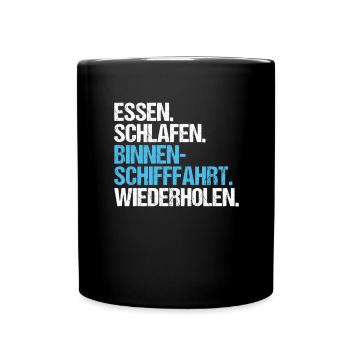 Binnenschiffer Binnenschifffahrt Binnenschiff - Tasse einfarbig - Schwarz - Vorne