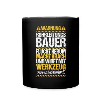 Rohrleitungsbauer Rohrleitungsbau Pipelayer - Tasse einfarbig - Schwarz - Vorne