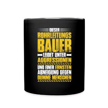Rohrleitungsbauer Rohrleitungsbau Pipelayer - Tasse einfarbig - Schwarz - Vorne