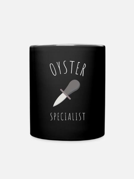 Huîtres écaillées fruits de mer et pelleteuse de palourdes - Mug uni - noir