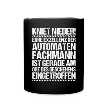 Automatenfachmann Automatenfachfrau Automaten - Tasse einfarbig - Schwarz - Vorne