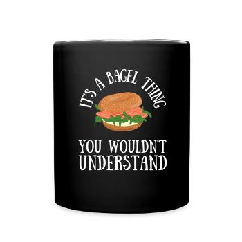 Sesame Bagel New York Jewish Deli - Tasse einfarbig - Schwarz - Vorne