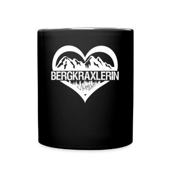 Wandern Herzchen Bergsteigen Wanderung - Tasse einfarbig - Schwarz - Vorne