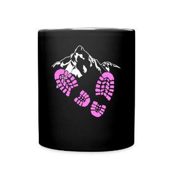 Hiking Herzchen Berge Mountain hiking - Full Colour Mug - black - Front