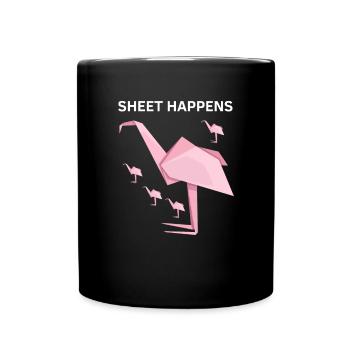 Conception d'origami japonais et origami kirigami - Mug uni - noir - Devant