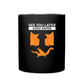 Conception d'origami Kirigami coloré - Mug uni - noir - Devant