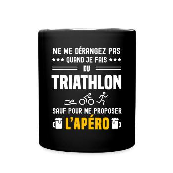 triathlon ne dérangez pas sauf apéro - Mug uni - noir - Devant