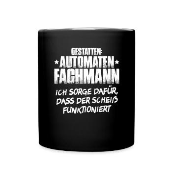 Automatenfachmann Automatenfachfrau Automaten - Tasse einfarbig - Schwarz - Vorne