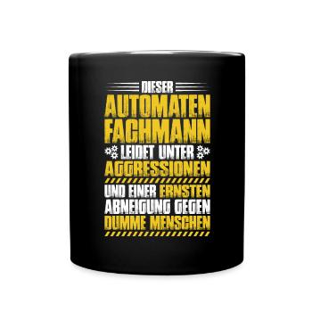 Automatenfachmann Automatenfachfrau Automaten - Tasse einfarbig - Schwarz - Vorne