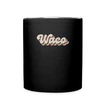 Nostalgisch 70er USA Stadt - Vintage Waco - Tasse einfarbig - Schwarz - Vorne