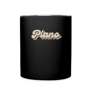 Nostalgisch 70er USA Stadt - Vintage Plano - Tasse einfarbig - Schwarz - Vorne