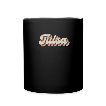 Nostalgic 70s USA City - Vintage Tulsa - Full Colour Mug - black - Front