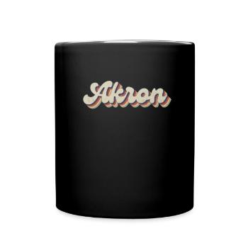 Nostalgisch 70er USA Stadt - Vintage Akron - Tasse einfarbig - Schwarz - Vorne