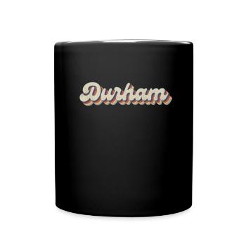 Nostalgisch 70er USA Stadt - Vintage Durham - Tasse einfarbig - Schwarz - Vorne