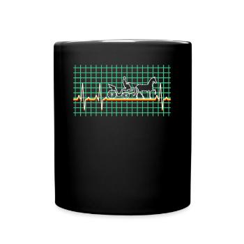 Kutscher Kutsche Pferdekutsche Fuhrmann - Tasse einfarbig - Schwarz - Vorne