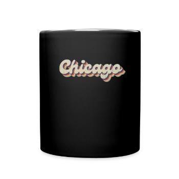 Nostalgique des années 70 USA City - Vintage Chicago - Mug uni - noir - Devant