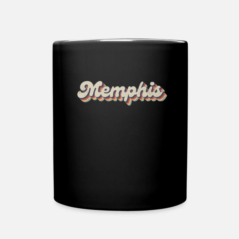 Nostalgisch 70er USA Stadt - Vintage Memphis - Tasse einfarbig - Schwarz