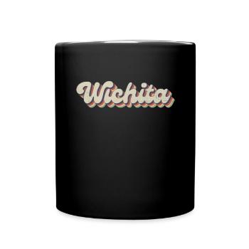 Nostalgic 70s USA City - Vintage Wichita - Full Colour Mug - black - Front