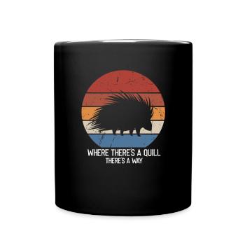 Porcupines Designs for Animal Lovers Rodent - Full Colour Mug - black - Front