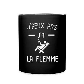 Je peux pas j'ai la flemme - Mug uni - noir - Devant