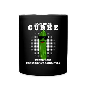 Gurke lustig Saure Gurken - Tasse einfarbig - Schwarz - Vorne