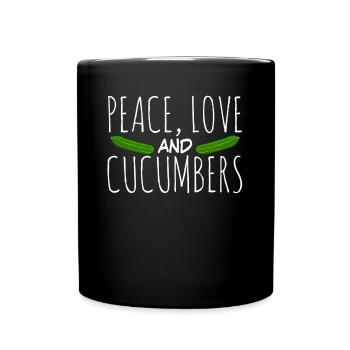 Gurke Cucumbers Gurken - Tasse einfarbig - Schwarz - Vorne