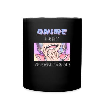 Anime est comme Latin I Creepy Cute Anime Girl - Mug uni - noir - Devant