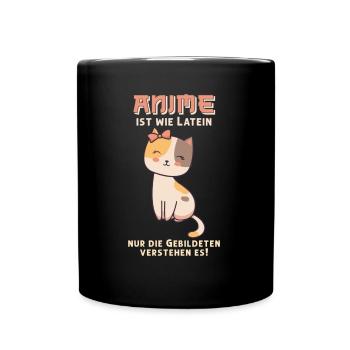 Anime est comme Latin I Cute Anime Neko Cat - Mug uni - noir - Devant