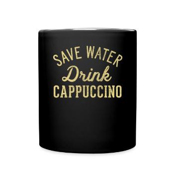 Sparen Sie Wassergetränk Cappuccino - Tasse einfarbig - Schwarz - Vorne