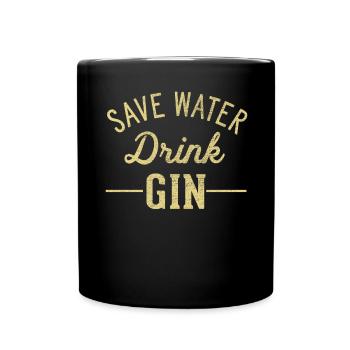 Économisez de l’eau boire du gin - Mug uni - noir - Devant