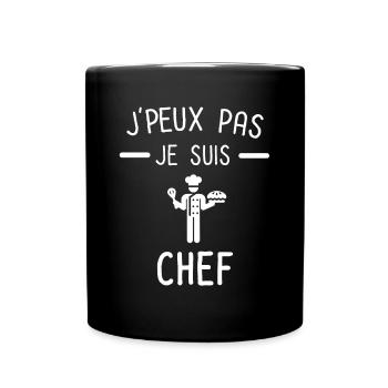 Je peux pas je suis chef cuisine pâtisserie - Mug uni - noir - Devant