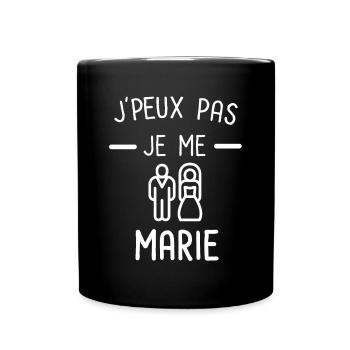 Je peux pas je me marie mariés - Mug uni - noir - Devant