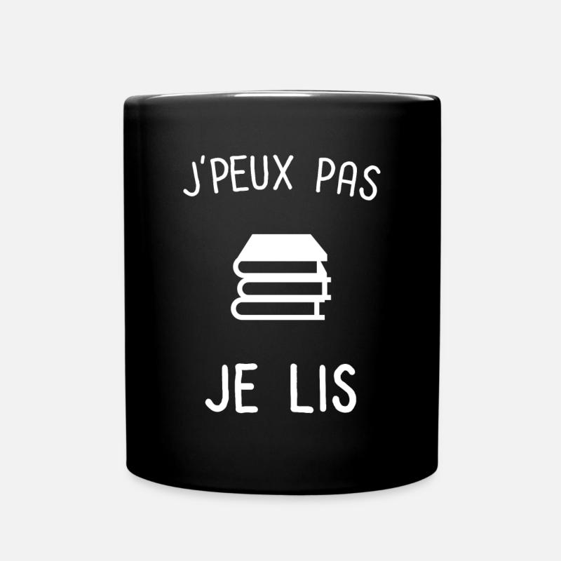 Je peux pas je lis - Mug uni - noir