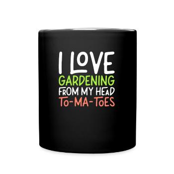 J’adore jardiner de la tête aux pieds je jardine - Mug uni - noir - Devant