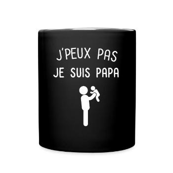 Je peux pas je suis papa bébé - Mug uni - noir - Devant