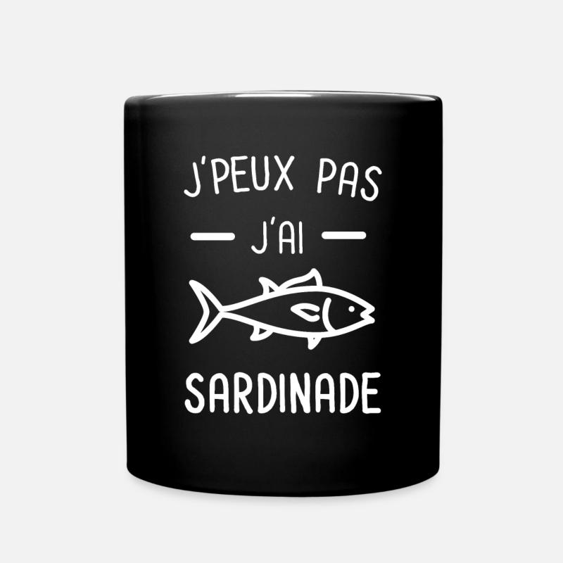 Je peux pas j'ai sardinade sardine poisson - Mug uni - noir