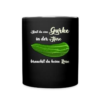 Gurke Gemüse Vegan Gurken - Tasse einfarbig - Schwarz - Vorne