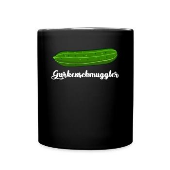 Gurke Gurkenschmuggler Gurken - Tasse einfarbig - Schwarz - Vorne