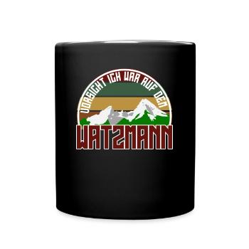 Watzmann Bergsteiger Bergsteigen Wandern - Tasse einfarbig - Schwarz - Vorne