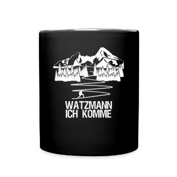 Watzmann Bergsteigen Wandern - Tasse einfarbig - Schwarz - Vorne
