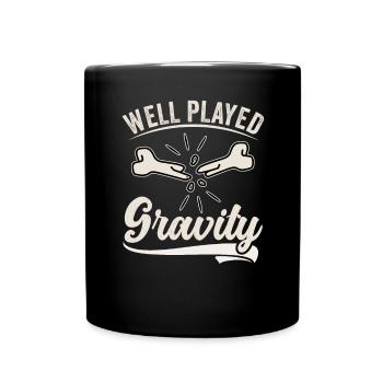 Gebrochener Arm Spruch - Fraktur Gipsarm - Tasse einfarbig - Schwarz - Vorne