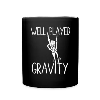 Gebrochener Arm Spruch - Ambruch Fraktur Gipsarm - Tasse einfarbig - Schwarz - Vorne